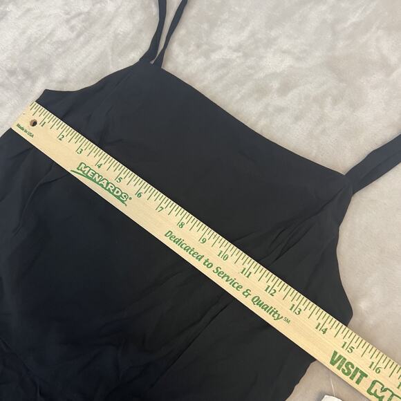 Old Navy Jumpsuit Womens Medium Black Square Neck Wide Leg Minimal Casual READ - Picture 9 of 16